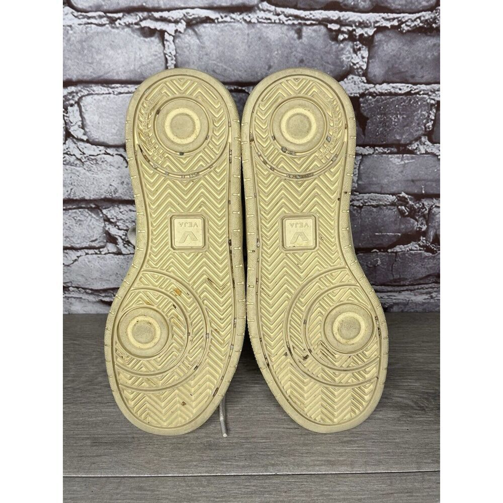 L27 Veja V-12 White Leather Beige Low Top Lace Up Sneakers Women’s Sz 9M US/40EU - Picture 7 of 16